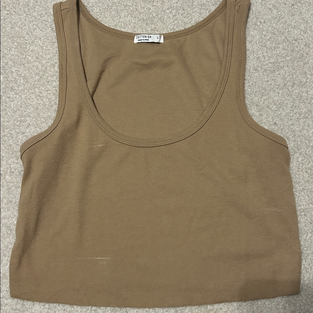 Cotton On Tan Ribbed Tank Top